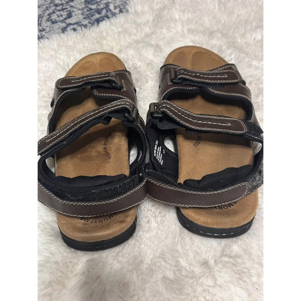 Dockers Mens Sandals Brown Adjustable Straps Memory Foam Footbed Comfort
